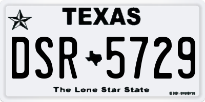 TX license plate DSR5729