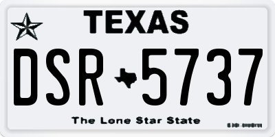 TX license plate DSR5737