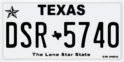 TX license plate DSR5740