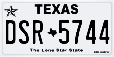 TX license plate DSR5744