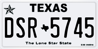 TX license plate DSR5745