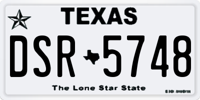 TX license plate DSR5748