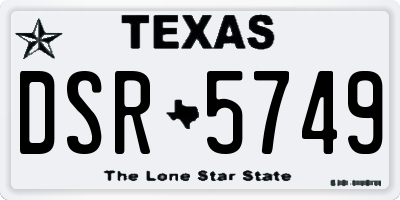 TX license plate DSR5749