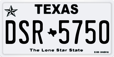 TX license plate DSR5750
