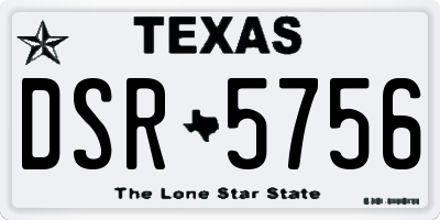 TX license plate DSR5756