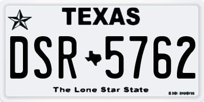 TX license plate DSR5762