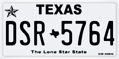 TX license plate DSR5764