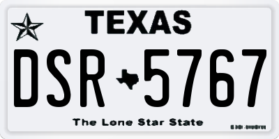 TX license plate DSR5767