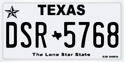TX license plate DSR5768