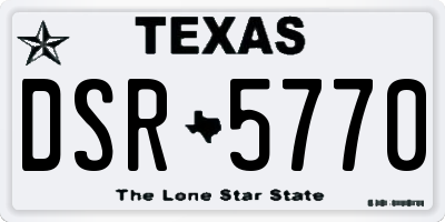 TX license plate DSR5770
