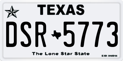 TX license plate DSR5773
