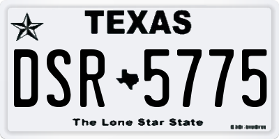 TX license plate DSR5775