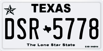 TX license plate DSR5778