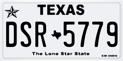 TX license plate DSR5779