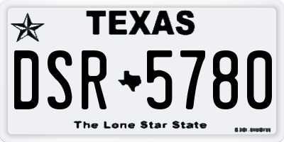 TX license plate DSR5780