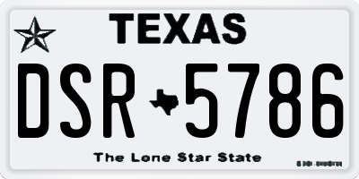 TX license plate DSR5786