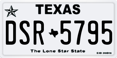 TX license plate DSR5795
