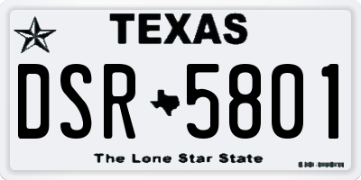 TX license plate DSR5801