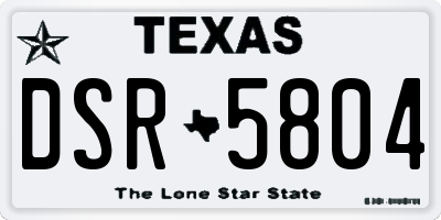 TX license plate DSR5804