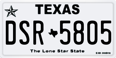 TX license plate DSR5805
