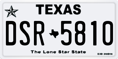 TX license plate DSR5810