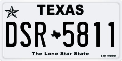 TX license plate DSR5811