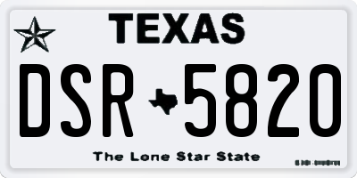 TX license plate DSR5820