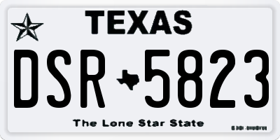 TX license plate DSR5823