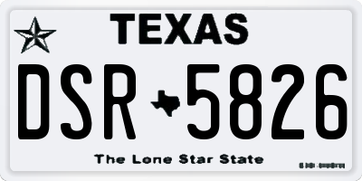 TX license plate DSR5826