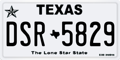 TX license plate DSR5829