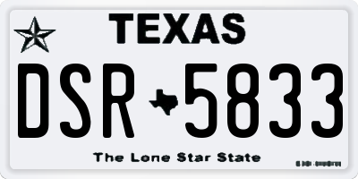 TX license plate DSR5833