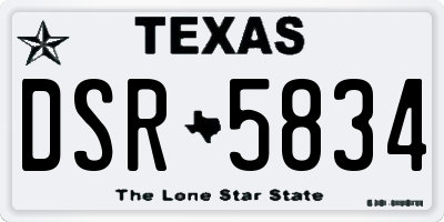 TX license plate DSR5834