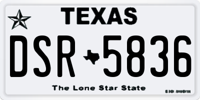 TX license plate DSR5836