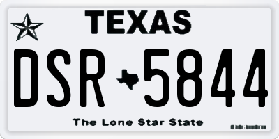 TX license plate DSR5844