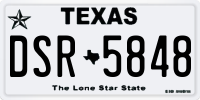 TX license plate DSR5848