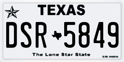 TX license plate DSR5849