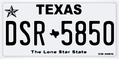 TX license plate DSR5850