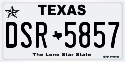 TX license plate DSR5857