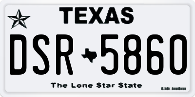 TX license plate DSR5860