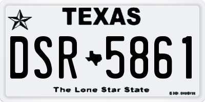 TX license plate DSR5861
