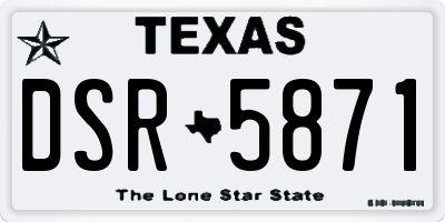 TX license plate DSR5871