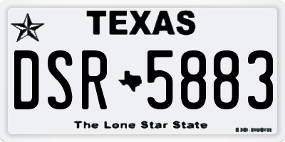 TX license plate DSR5883