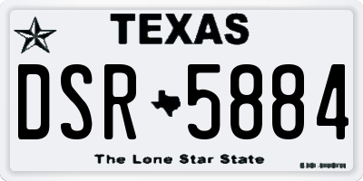 TX license plate DSR5884