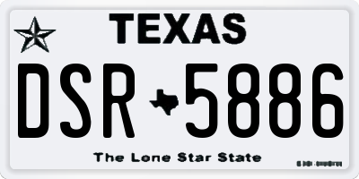 TX license plate DSR5886