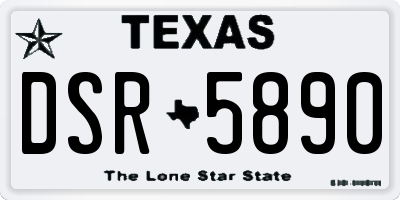 TX license plate DSR5890