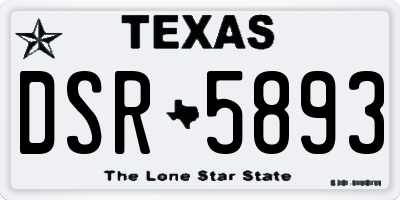 TX license plate DSR5893