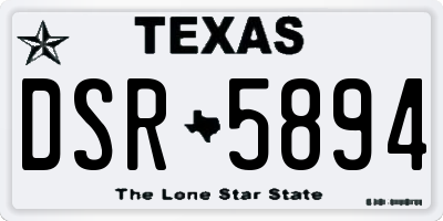 TX license plate DSR5894