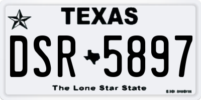 TX license plate DSR5897