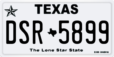 TX license plate DSR5899