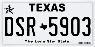 TX license plate DSR5903